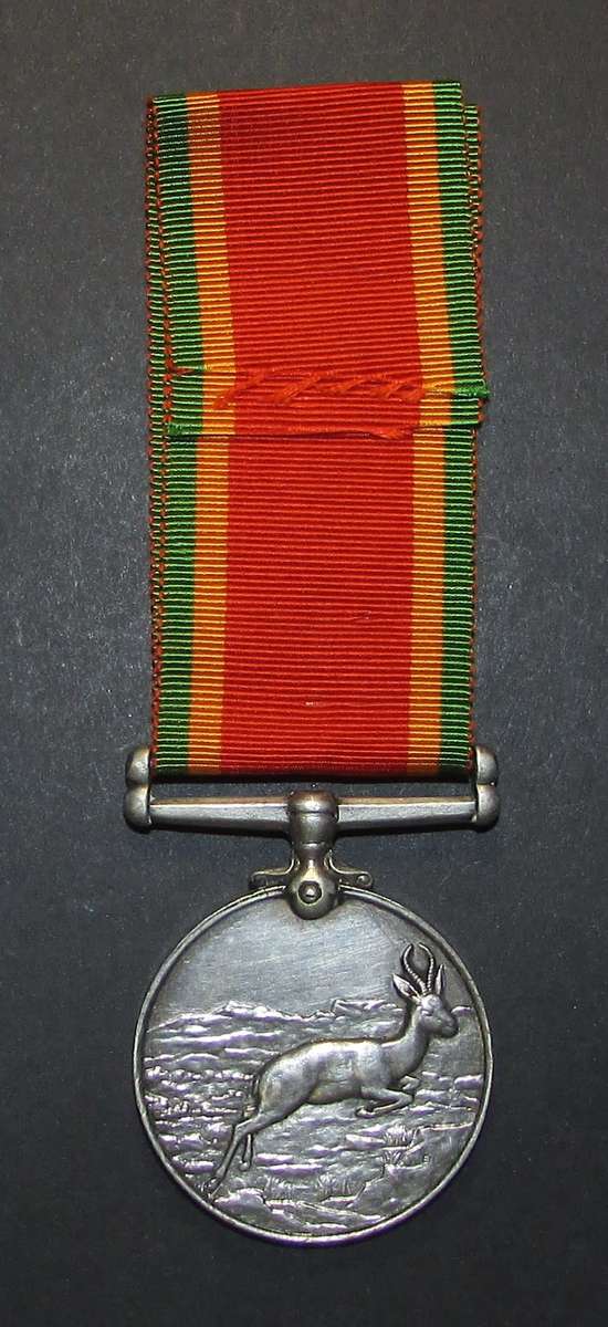 Full Size World War Two Africa Service Medal ( Silver ) To:235890 J.Barrow
