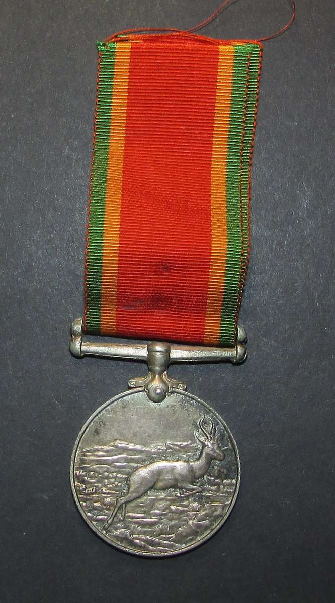 Full Size World War Two Africa Service Medal ( Silver ) To:188501 E.B.Leaonard