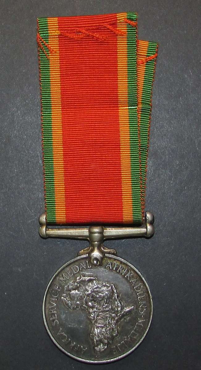 Full Size World War Two Africa Service Medal ( Silver ) To:N39635V M.Moeletsi