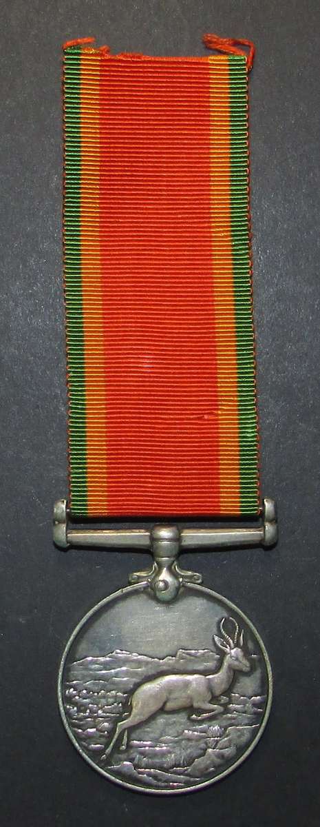 Full Size World War Two Africa Service Medal ( Silver ) To:190492 J.Le Grange