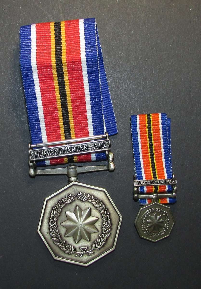 SANDF - Full Size Plus Miniature Humanitarian Aid Medal