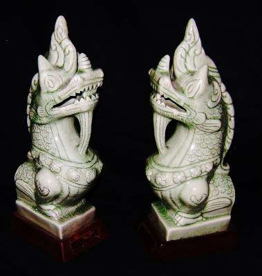 Early 19th Century " Foo Dogs " - Imperial guardian lions