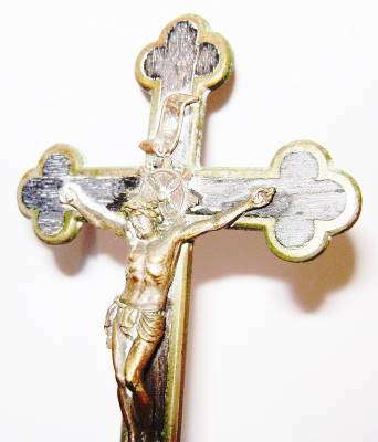 Unusual Vintage Plated Religious Figurine
