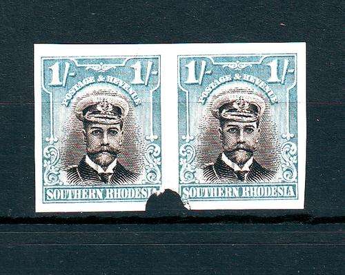 Southern Rhodesia 1924 KGV 1/ VIGN/IMPERF PAIR PROOFS