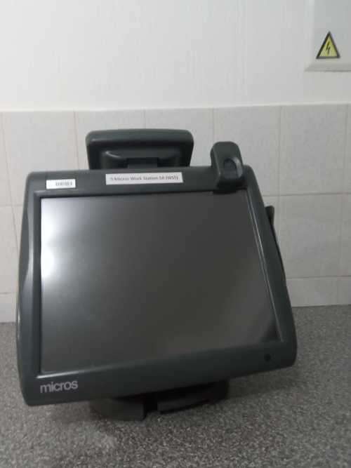 Micros CE WS5A Terminal with Stand + Customer Display and Fingerprint Scanner - Windows CE 6.0