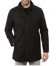 Calvin Klein 0021 Mens Black Solid Long Sleeves Outerwear Coat Jacket 42L