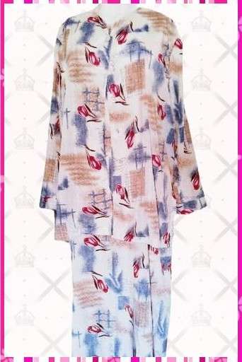 STYLISH JACKET AND DRESS WITH ATTRACTIVE PRINT TO FIT SIZES XLARGE