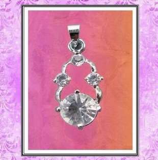 Natural clear silver pendant
