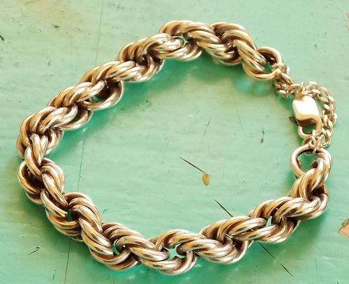 Vintage Spanish Silver bracelet with safety chain