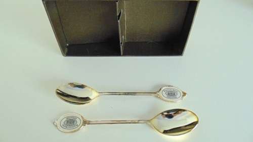 Stainless Steel Raffles Hotel (Singapore) teaspoons - Two in original presentation box