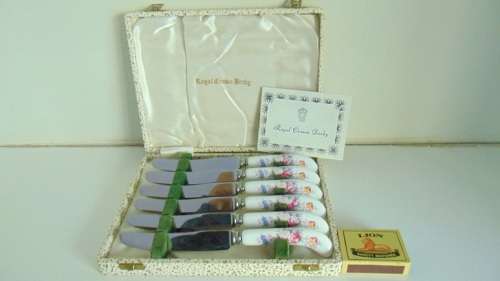 Royal Crown Derby Porcelain handled knives