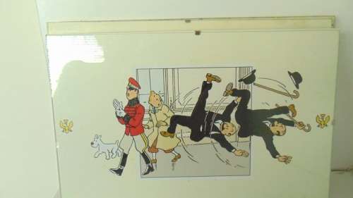 Four TinTin Pictures in Clip Glass Frames 30cm x 21cm