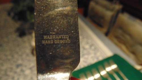 Set of Electroplated Sheffield Cutlery in Green Felt Purpose-Made Roll - 6 Pieces each.