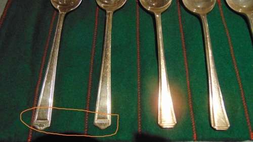 Set of Electroplated Sheffield Cutlery in Green Felt Purpose-Made Roll - 6 Pieces each.