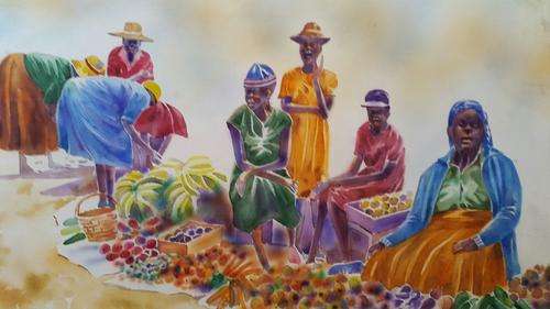 THOKOZANI MATHOBELA WATERCOLOUR ON PAPER UNFRAMED