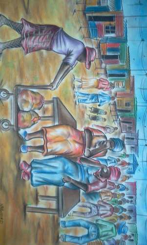 MOSES MASOKO PASTELS ON PAPER