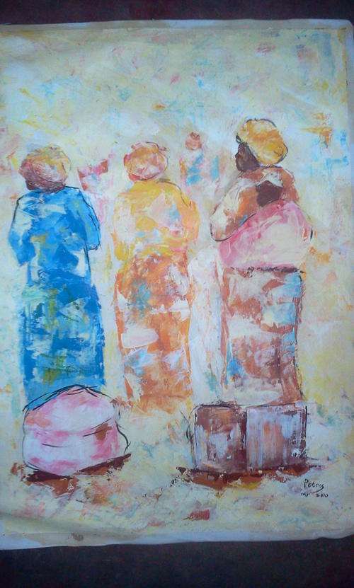 PETROS MUWENGA  ACRYLICS ON CANVAS  UNFRAMED