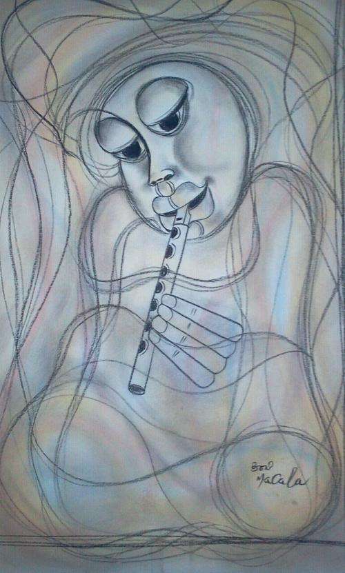 BEN MACALA CHARCOAL ON PAPER UNFRAMED