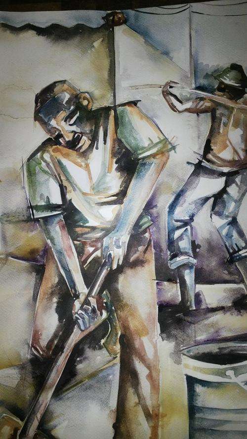 A NOT TO MISS WELCOME M KOBOKA WATERCOLOUR ON PAPER.