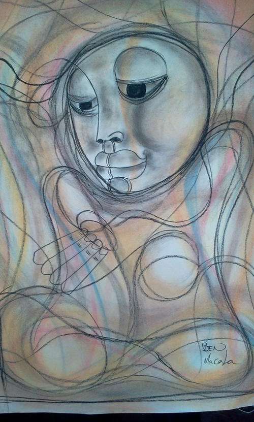 BEN MACALA PASTELS ON PAPER UNFRAMED