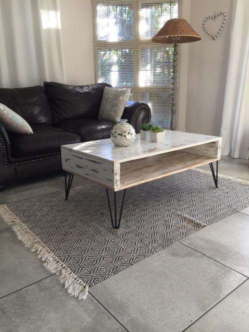 30cm - SET OF 4 - Hairpin Legs, Coffee / Side Table - POWDER COATED BLACK