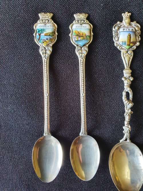 Vintage 800 Silver Souvenir Spoons 10 DAY AUCTION