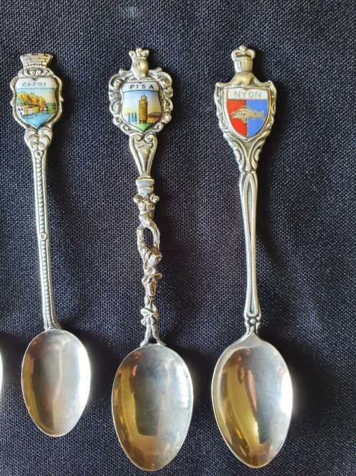 Vintage 800 Silver Souvenir Spoons 10 DAY AUCTION