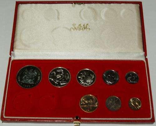 South African 1983 Long Proof Set NO GOLD in Red Box