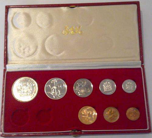 South African 1980 Long Proof Set NO GOLD in Red Box