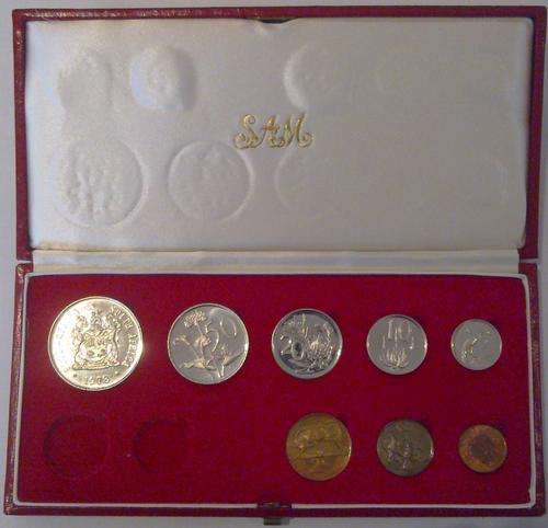 South African 1978 Long Proof Set NO GOLD in Red Box