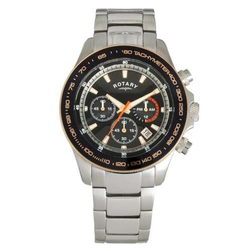 Brand New Mens Rotary Steel Chronograph Bracelet Watch GB30028/04