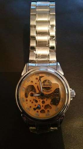 Mens Automatic Mechanical Wrist Watch Steel Band Skeleton