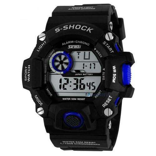 Brand New Mens S-Shock Digital Day Alarm LED 50m Waterproof SHOCK Sport Watch