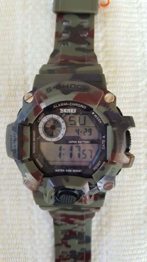 Brand New Mens S-Shock Digital Day Alarm LED 50m Waterproof SHOCK Sport Watch