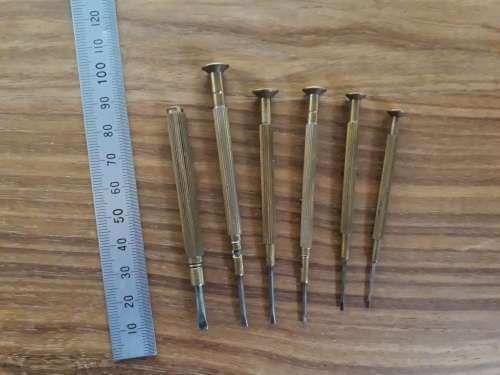 Beautiful brass jewelers/watchmaker screwdrivers
