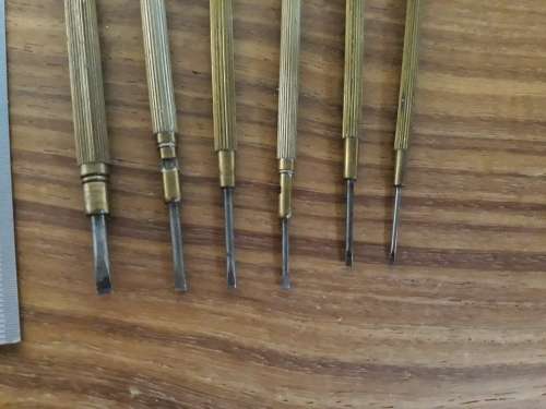 Beautiful brass jewelers/watchmaker screwdrivers