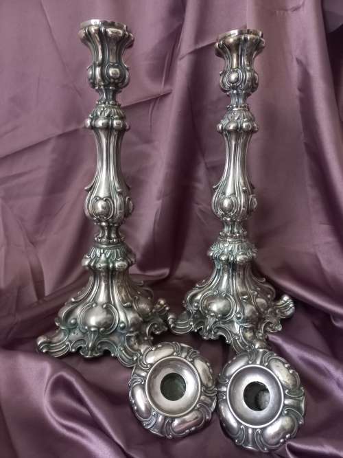 Exquisite antique set of Silver candle holders
