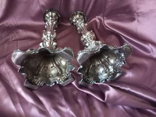 Exquisite antique set of Silver candle holders