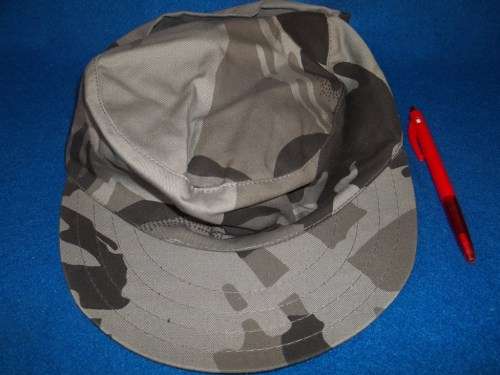 Grey And Black Camo Cap Plus Neck Flap - Size Large