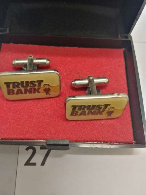 Vintage TRUST BANK Cufflinks.