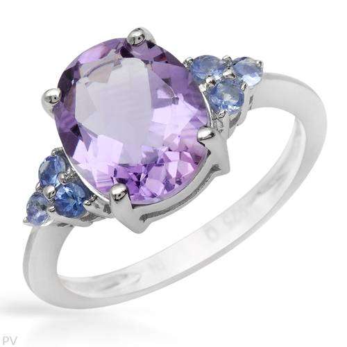 **R2950.00** Wonderful Brand New Ring With 3.38ctw Precious Stones - Genuine Amethyst and Tanzanites