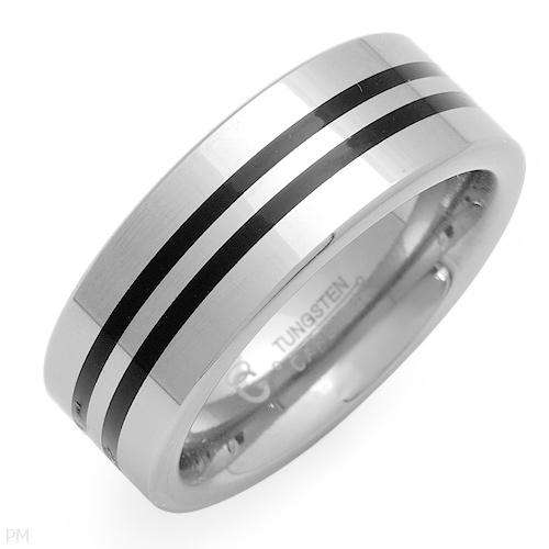 Nice Brand New Gentlemens Band Ring Crafted in Tungsten. Total item weight 15.4g - Size 10.
