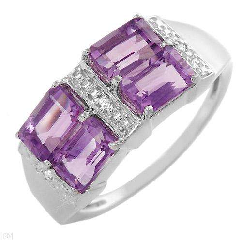 Superb Brand New Ring With 2.23ctw Precious Stones - Genuine Amethysts and Topazes Made in 925 Sterl