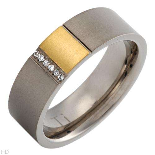 Wonderful Brand New Gentlemens Band Ring With Cubic zirconia Beautifully Crafted in 14K/Ti Gold plat