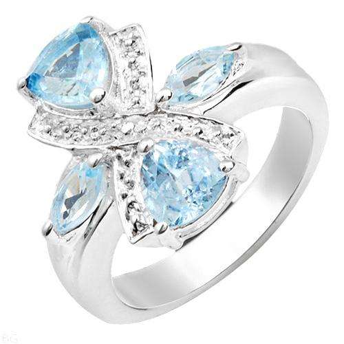 Fashionable Brand New Ring With 2.20ctw Genuine Topazes Beautifully Designed in 925 Sterling silver.