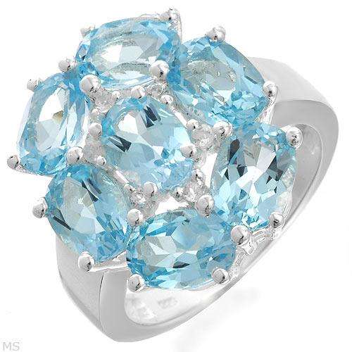 Stylish Brand New Ring With 7.12ctw Genuine Topazes Well Made in 925 Sterling silver. Size 7