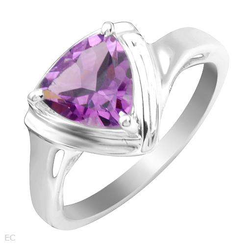 Stylish Brand New Ring With 1.50ctw Genuine Amethyst 925 Sterling silver- Size 7