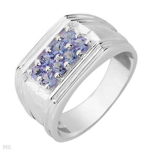 Exquisite Brand New Ring With 0.56ctw Genuine Tanzanites Made in 925 Sterling silver Size 7.