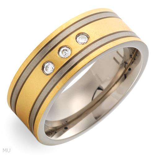 **R1950** Attractive Brand New Gentlemens Band Ring With Cubic zirconia Crafted in 14K/Ti Size 9.