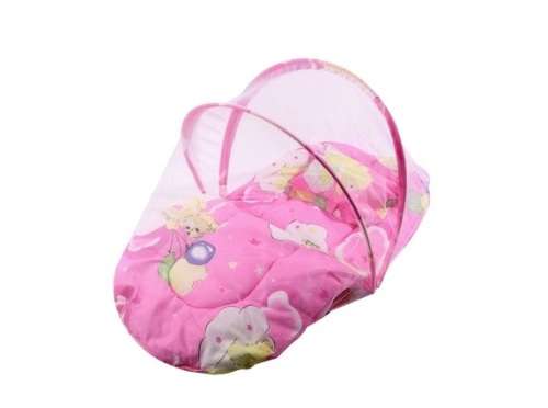Pink Portable Baby Bed Crib